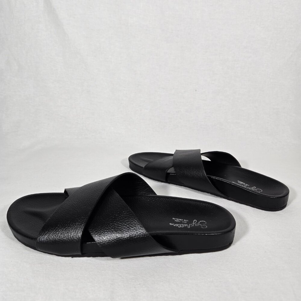 SEYCHELLES Minimalist Lighthearted Slides BLACK Leather Sandals Women's Size 9. - Picture 3 of 17
